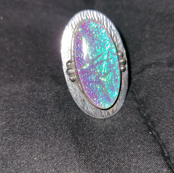 Australian Triplet Sterling Silver Opal Ring NWOT - Picture 5 of 8